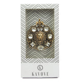 Kavove Pride White Stone Golden Colour Brooch