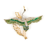 Kavove Skyborne Swan Cloud Green Colour Brooch