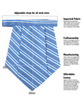 Kavove The Blue Ocean Striped Blue Cravat & Pocket Square set