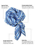 Kavove The Blue Ocean Striped Blue Cravat & Pocket Square set