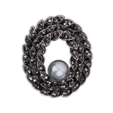 Kavove Elegance Pearl Black Colour Brooch