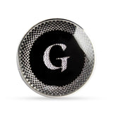 Kavove Alphabet 'G' Black Colour Lapel Pin