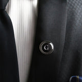 Kavove Alphabet 'G' Black Colour Lapel Pin