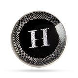 Kavove Alphabet 'H' Black Colour Lapel Pin