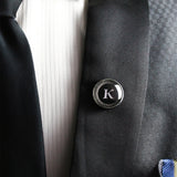 Kavove Alphabet 'K' Black Colour Lapel Pin