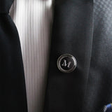 Kavove Alphabet 'M' Black Colour Lapel Pin