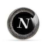 Kavove Alphabet 'N' Black Colour Lapel Pin