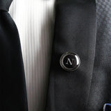 Kavove Alphabet 'N' Black Colour Lapel Pin