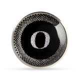 Kavove Alphabet 'O' Black Colour Lapel Pin