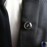 Kavove Alphabet 'P' Black Colour Lapel Pin