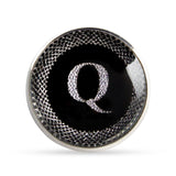 Kavove Alphabet 'Q' Black Colour Lapel Pin