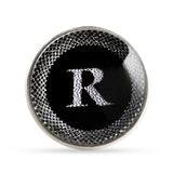 Kavove Alphabet 'R' Black Colour Lapel Pin
