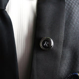Kavove Alphabet 'R' Black Colour Lapel Pin