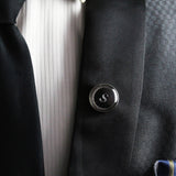 Kavove Alphabet 'S' Black Colour Lapel Pin