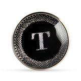 Kavove Alphabet 'T' Black Colour Lapel Pin
