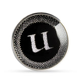 Kavove Alphabet 'U' Black Colour Lapel Pin