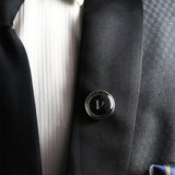 Kavove Alphabet 'V' Black Colour Lapel Pin