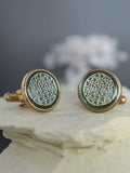 Kavove Haze Tale Blue & Golden Cufflinks For Men