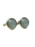 Kavove Haze Tale Blue & Golden Cufflinks For Men