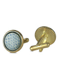 Kavove Haze Tale Blue & Golden Cufflinks For Men