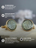 Kavove Haze Tale Blue & Golden Cufflinks For Men