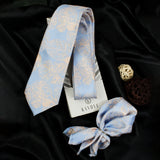 Kovove Blue Polka Dot Necktie and Pocket Square Gift Box