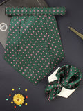 Kavove The Elegant Floral Green Cravat & Pocket Square set
