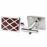 Kavove The Checkered Vortex Maroon & Silver Cufflink For Men