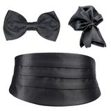 Kavove Solid Black Cummerbund Set