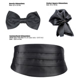 Kavove Solid Black Cummerbund Set