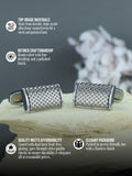 Kavove Mosaic Silver Cufflinks For Men