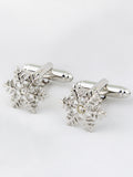 Peluche Snow Flake Cufflink and Lapel Pin Set
