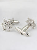 Peluche Snow Flake Cufflink and Lapel Pin Set
