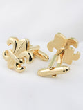 Peluche Golden Orchid Cufflink and Lapel Pin Set