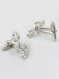 Peluche Silver Symbol of Musi Cufflink and Lapel Pin Set