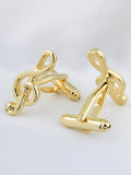 Peluche Golden Symbol of Musi Cufflink and Lapel Pin Set