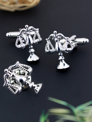 Peluche The Balancer  Cufflink and lapel Pin Set