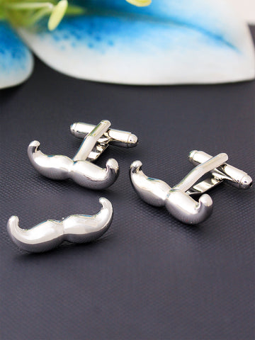 Peluche Manly Moustache Cufflink and lapel Pin Set