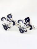 Peluche Beautifully Crafted Orchid Cufflink and lapel Pin Set