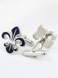 Peluche Beautifully Crafted Orchid Cufflink and lapel Pin Set