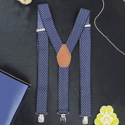 Peluche Eloquent Stripes Blue Suspender for Men