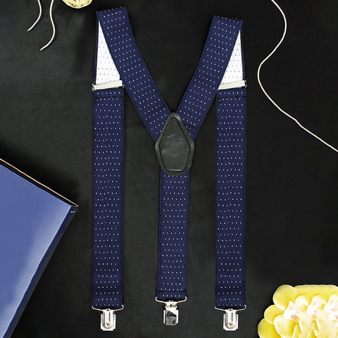 Peluche Steaming Polka Dot Blue Suspender for Men