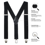 Peluche Plaid Black Suspender for Men