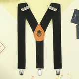 Peluche Plaid Black Suspender for Men