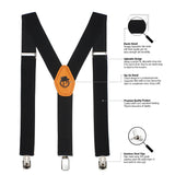 Peluche Plaid Black Suspender for Men