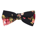 Peluche The Statesman - Floral Black Bow Tie Linen