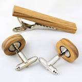 Peluche Tortilla Stripes Zebra Wood Cufflink and TiePin Set