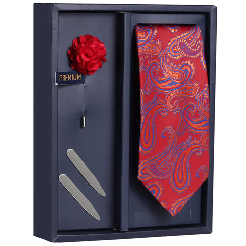 The Graceful Slick Gift Box Includes 1 Neck Tie, 1 Brooch & 1 Pair of Collar Stays for Men | Genuine Branded Product from Peluche.in
