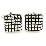 Peluche Checkered Enamel Cufflinks