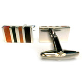Peluche Stones 'n' Stripes Cat's Eye Black Cufflinks